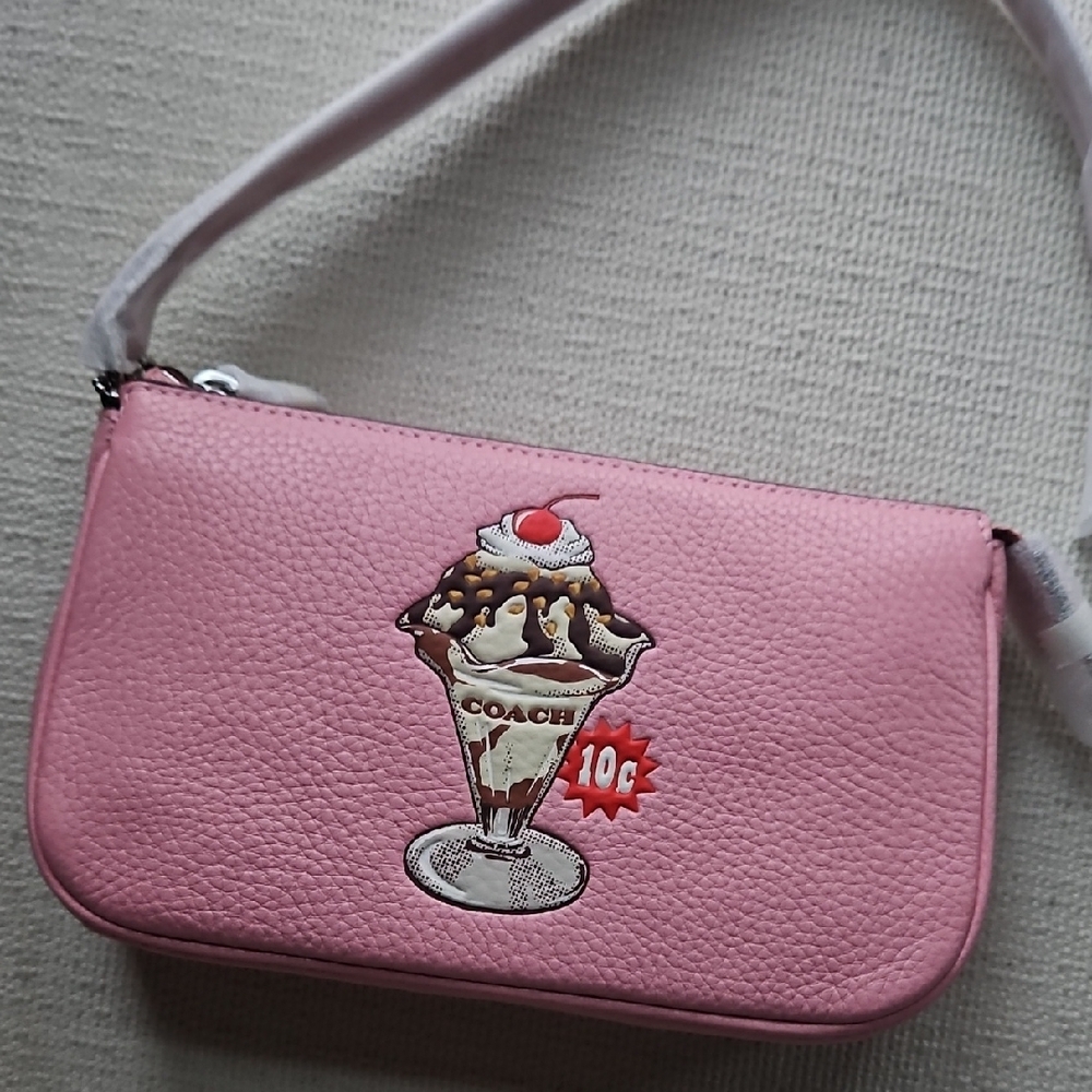 Coach Sundae Embroidered Pink Shoulder Bag - Picture 2 of 13